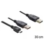 USB-Kabel DeLOCK 83178 USB 2.0 0,3 m 2 x USB A Schwarz