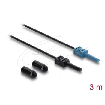 Glasfaser-Adapterkabel DELOCK 91026, Multimode-POF, 3 m, schwarz/blau, 1 Stück