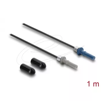 Glasfaseradapter DELOCK 91031 — Multimode, 1,0 m Kabel, Schwarz/Grau/Blau, 1 Stück