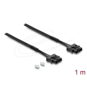DELOCK Glasfaser-POF-Kunststoff-Servo-Patchkabel ST zu ST 1 m, schwarz
