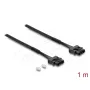 DELOCK Glasfaser-POF-Kunststoff-Servo-Patchkabel ST zu ST 1 m, schwarz