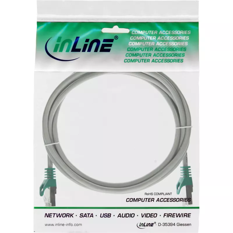 InLine Crossover-Patchkabel PC zu PC SF/UTP Cat.5e grau 3m