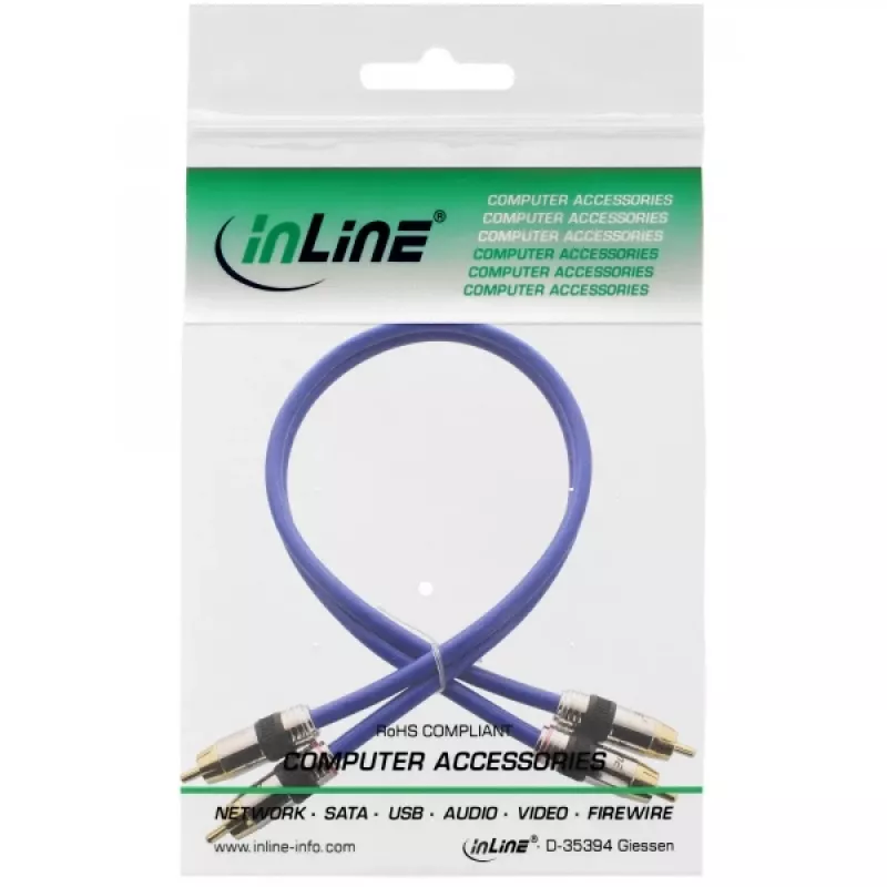 InLine Premium RCA-Audiokabel 2x RCA Stecker/Stecker vergoldet 2 m