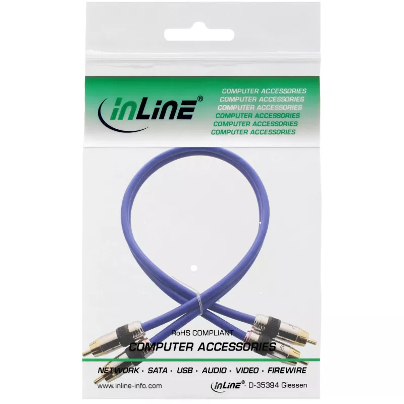 InLine Premium RCA Audiokabel 2x RCA Stecker / Stecker vergoldet 5m