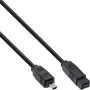 InLine FireWire 400 auf 800 1394b Kabel (4/9-Pin Stecker, 1,8 m), Schwarz