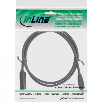 InLine FireWire 400 auf 800 1394b Kabel (4/9-Pin Stecker, 1,8 m), Schwarz