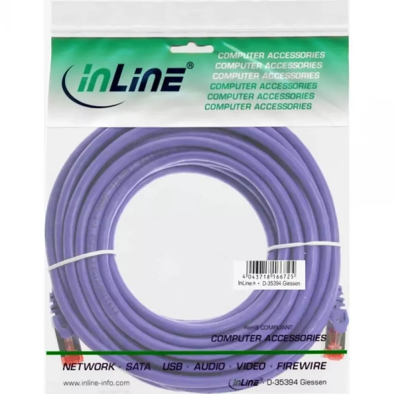 InLine Patchkabel S/FTP PiMF Cat.6 250MHz PVC Kupfer lila 7.5m