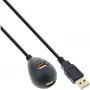 InLine USB 2.0 Kabel Typ A Stecker / Buchse, mit Basis, schwarz, 2m