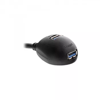 InLine USB 3.2 Gen.1 Kabel USB Typ A M / A F + Strom, mit Ständer, schwarz, 2 m