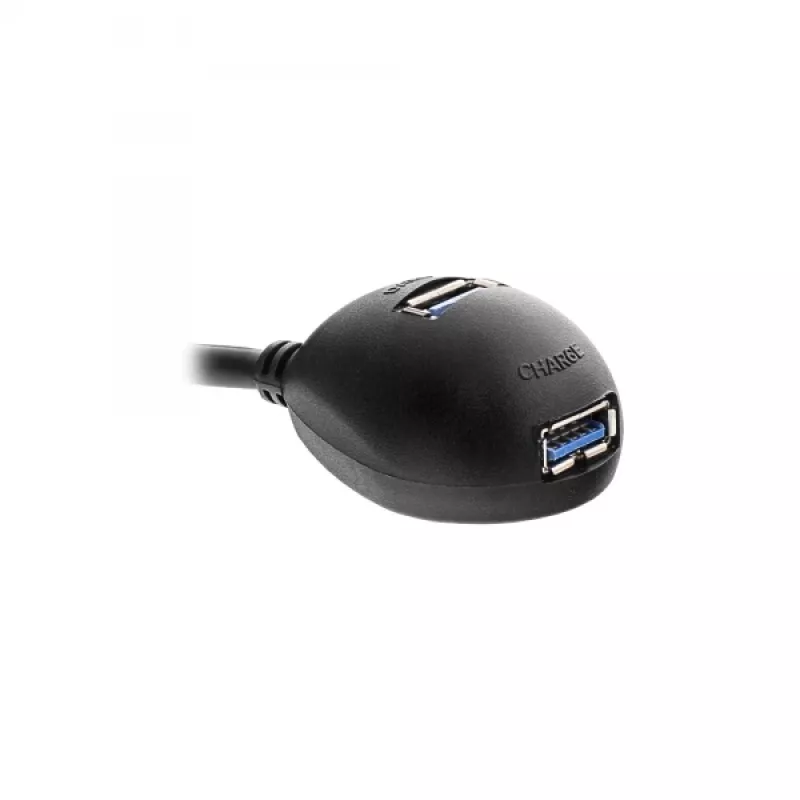 InLine USB 3.2 Gen.1 Kabel USB Typ A M / A F + Strom, mit Ständer, schwarz, 2 m
