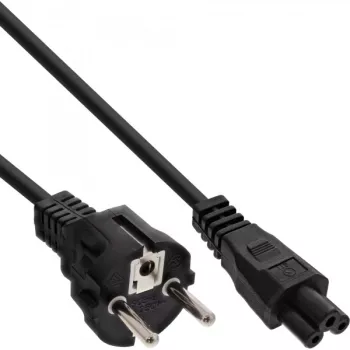 InLine Netzkabel Typ F deutsch / „Mickey Maus“ Notebookstecker schwarz 1 m