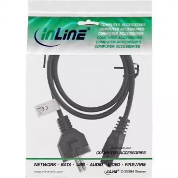 InLine Netzkabel Typ F deutsch / „Mickey Maus“ Notebookstecker schwarz 1 m