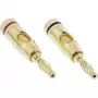 Schraubklemme (Bananenstecker-Schraube) InLine Metall vergoldet, 1x rot + 1x schwarz