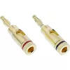 Schraubklemme (Bananenstecker-Schraube) InLine Metall vergoldet, 1x rot + 1x schwarz