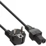 InLine Netzkabel, CEE7/7 gewinkelt auf C15 gerade, 3 x 1mm², schwarz, 3m