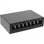 InLine Desktop-Konsolidierungspunktbox 8x Keystone RJ45, Metall, schwarz RAL9005