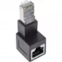 InLine Patchkabel-Adapter Cat.6A, RJ45 Stecker / Buchse, 90° abgewinkelt nach unten