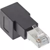 InLine Patchkabel-Adapter Cat.6A, RJ45 Stecker / Buchse, 90° abgewinkelt nach unten