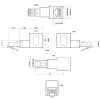 InLine Patchkabel-Adapter Cat.6A, RJ45 Stecker / Buchse, 90° abgewinkelt nach unten
