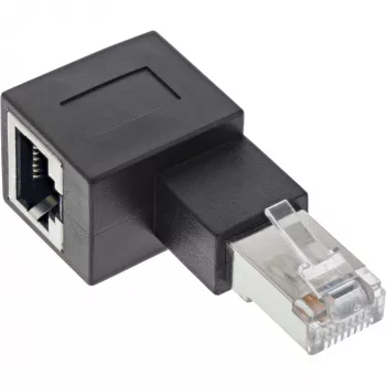 InLine Patchkabel-Adapter Cat.6A, RJ45 Stecker/Buchse, 90° nach links abgewinkelt