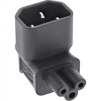 InLine Stromversorgungsadapter IEC 60320 C14 / C5, auf-/abgewinkelt, 3-poliges IEC-Gerät