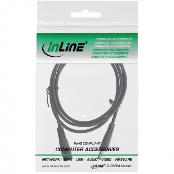 InLine DC-Verlängerungskabel, DC-Stecker männlich/weiblich 5,5x2,1 mm, schwarz, 2 m
