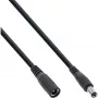 InLine DC-Verlängerungskabel, DC-Stecker/Buchse 5,5x2,1mm, AWG 18, schwarz, 5m