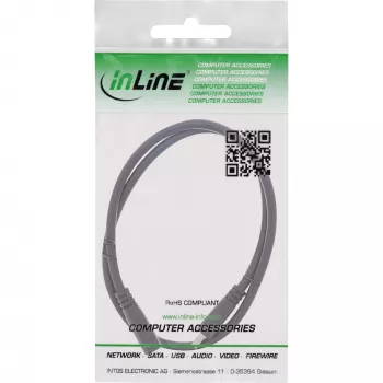 InLine DC-Verlängerungskabel, DC-Stecker/Buchse 3,5x1,35mm, AWG 18, schwarz 2m