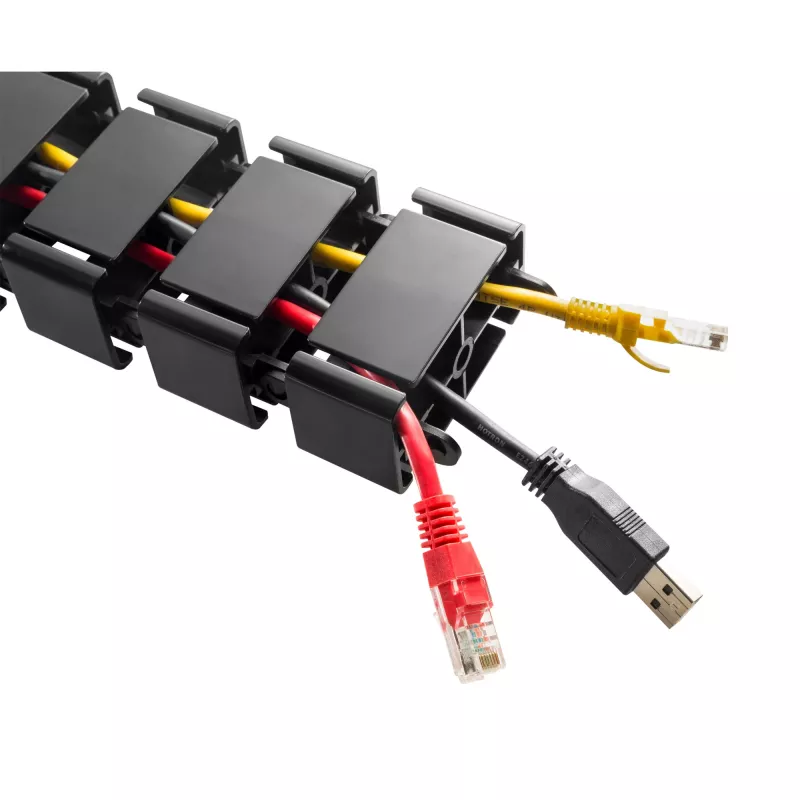 InLine Kabelkanal flexibel für höhenverstellbare Tische, 4 Kammern, schwarz