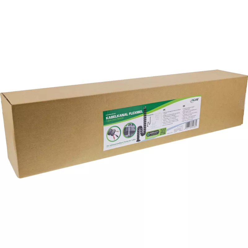 InLine Kabelkanal flexibel für höhenverstellbare Tische, 4 Kammern, schwarz
