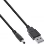 InLine USB DC Stromadapterkabel, USB A Stecker auf DC-Stecker 4,0x1,70mm, schwarz, 1m