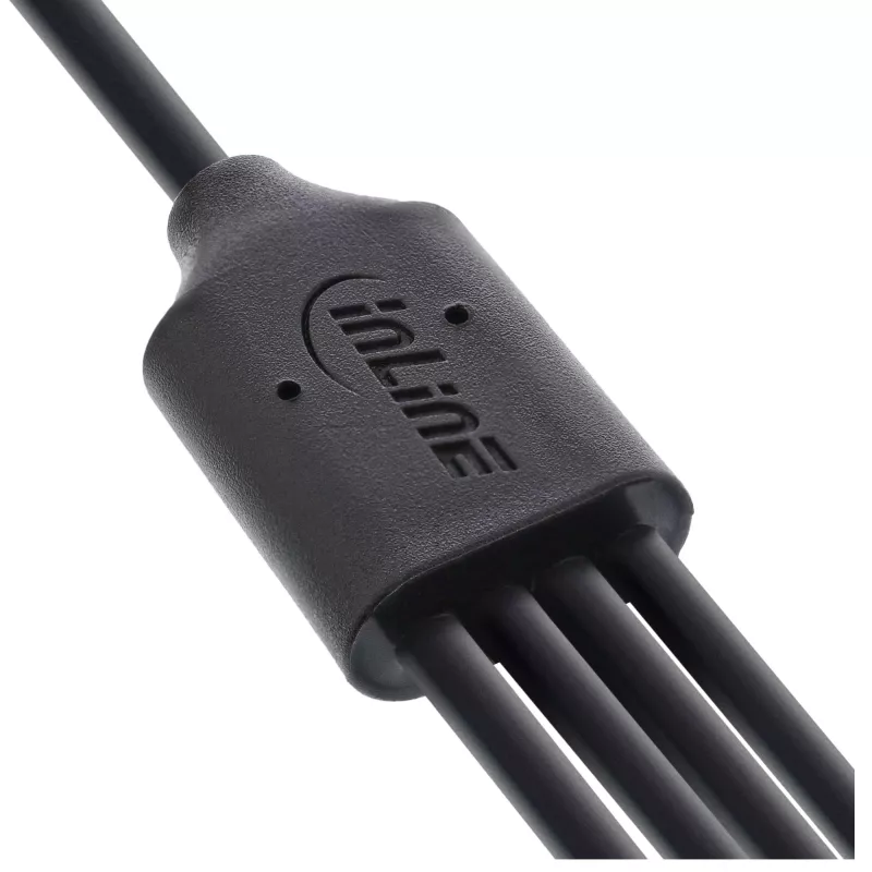 InLine USB 4in1 Y-Ladekabel, 1x USB-A Stecker auf 4x USB-C Stecker, schwarz 2m