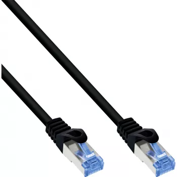 InLine Patchkabel, Cat.6A, S/FTP, TPE flexibel, schwarz, 0,25 m