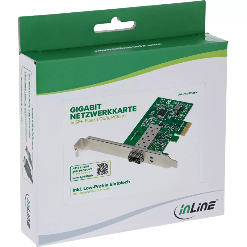Interne Netzwerkkarte InLine 51125N Glasfaser 1000 Mbit/s PCI Express