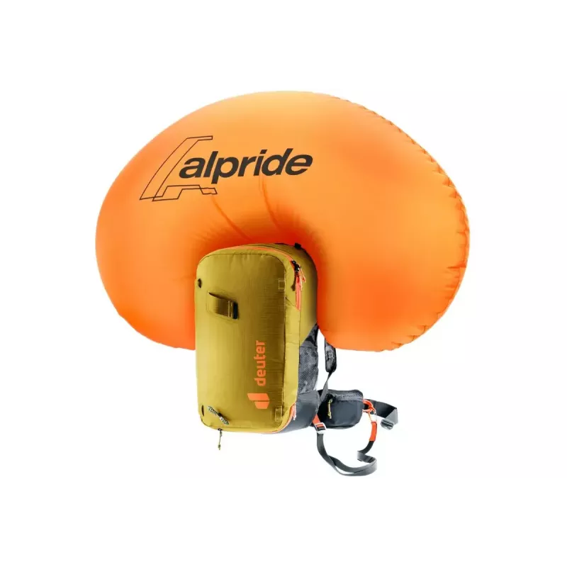Lawinenrucksack DEUTER Alproof Lite 22 – 22 L, kurkuma/schwarz, leicht, zuverlässig