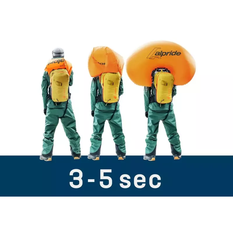 Lawinenrucksack DEUTER Alproof Lite 22 – 22 L, kurkuma/schwarz, leicht, zuverlässig
