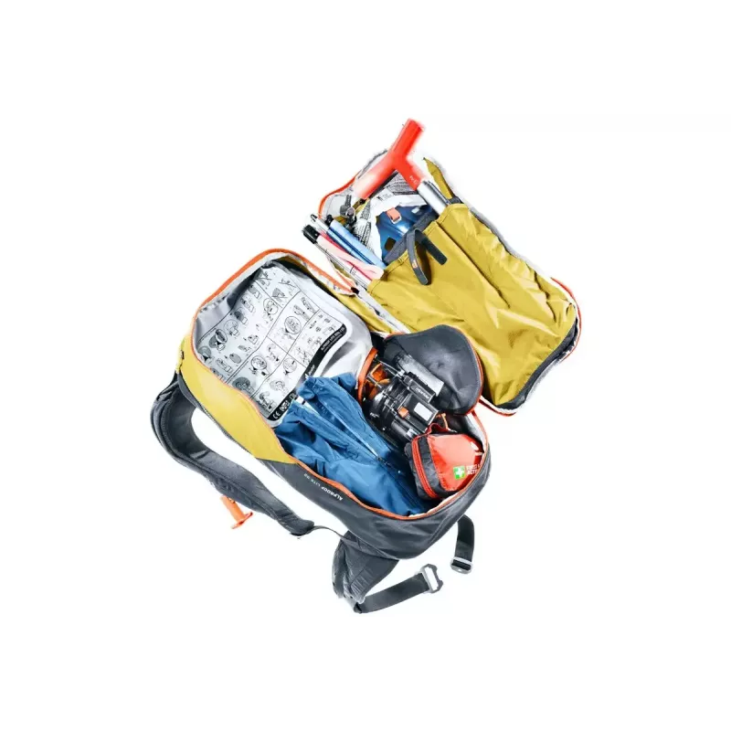 Lawinenrucksack DEUTER Alproof Lite 22 – 22 L, kurkuma/schwarz, leicht, zuverlässig