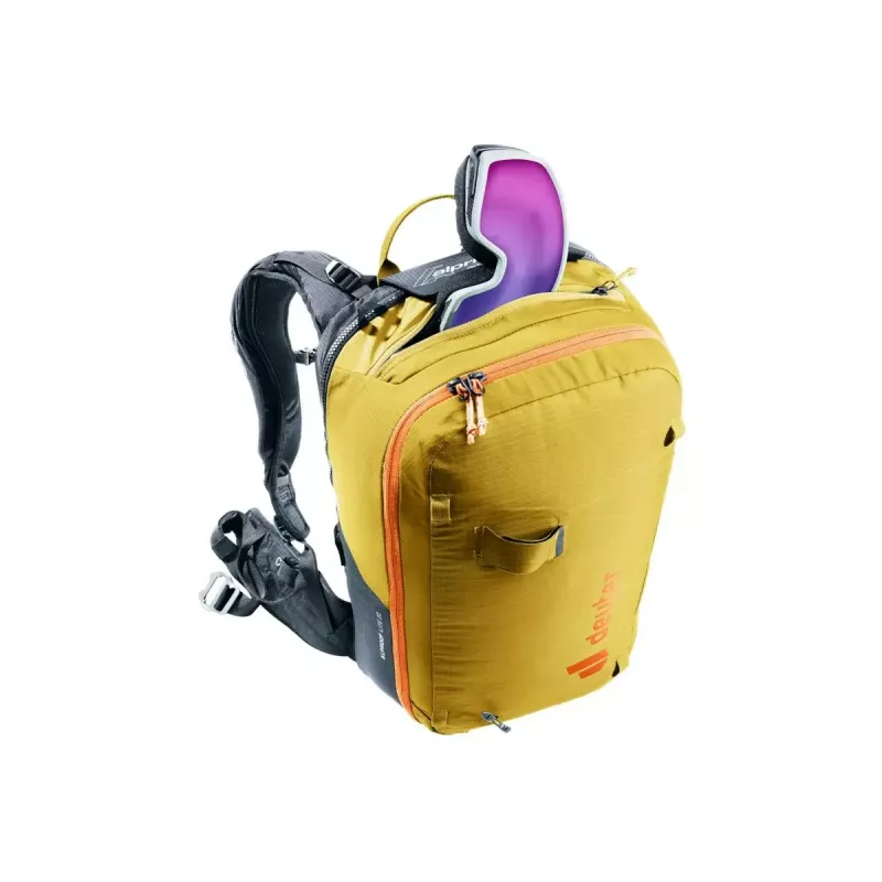 Lawinenrucksack DEUTER Alproof Lite 22 – 22 L, kurkuma/schwarz, leicht, zuverlässig