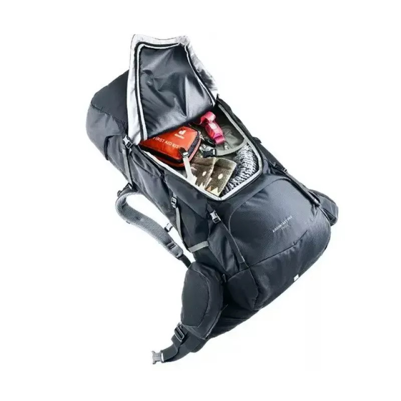Rucksack DEUTER Aircontact Pro 75+10 — 75+10 l Fassungsvermögen, schwarz, langlebig wasserabweisend