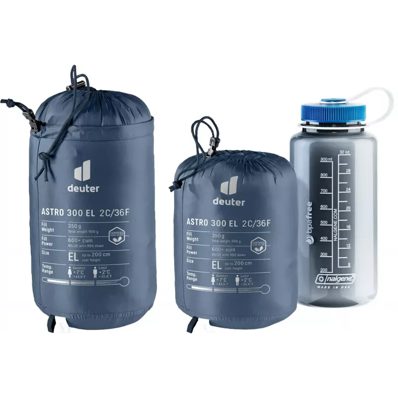 Mumienschlafsack DEUTER Astro 300 EL +2°C/36°F — maximale Benutzerhöhe 200 cm, Breite 790 mm, Tiefe 520 mm, Ripstop Blau
