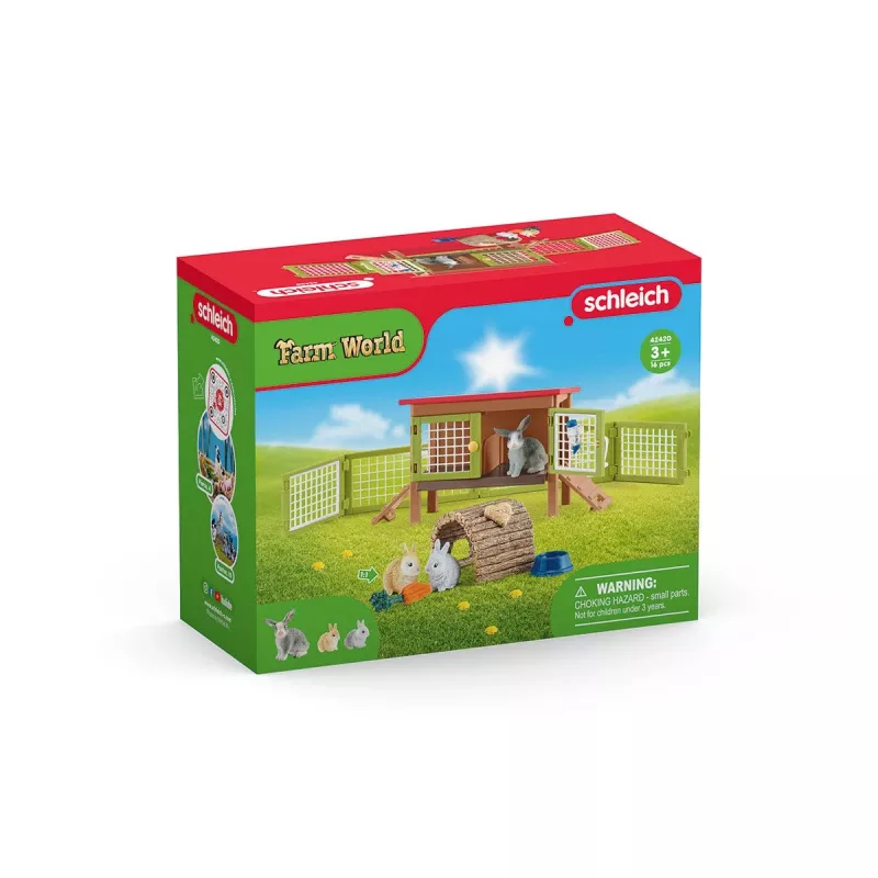schleich FARM WORLD Kaninchenstall, Bauernhof, Bauernhoftiere / Bauernhofspielzeug, 3 Jahr(e), Mehrfarbig, Kunststoff