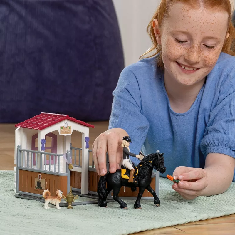 schleich HORSE CLUB Pferdebox mit Tori & Princess, Pferdestall, Pferde, 5 Jahr(e), Mehrfarbig, Kunststoff