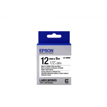 Epson Label Cartridge Strong Adhesive LK-4WBW Schwarz/Weiß 12mm (9m)