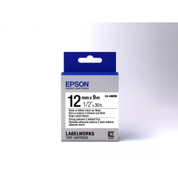Epson Label Cartridge Strong Adhesive LK-4WBW Schwarz/Weiß 12mm (9m)