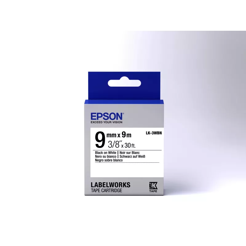 Epson Label Cartridge Standard LK-3WBN Standard Schwarz/Weiß 9mm (9m)