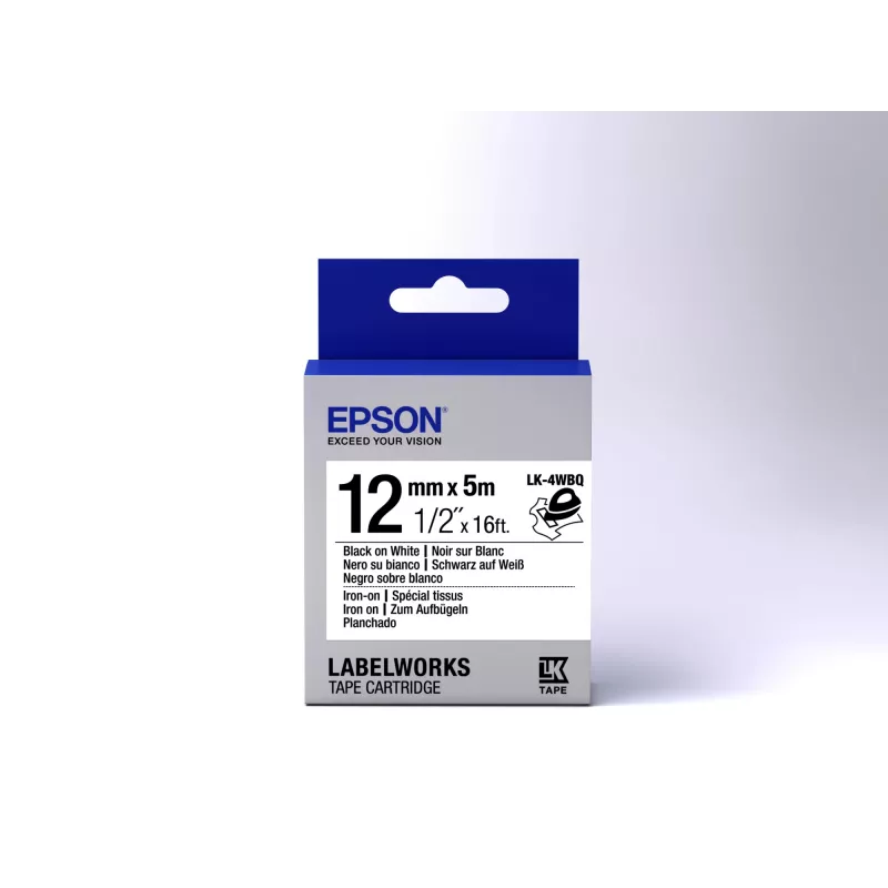 Epson Label Cartridge Iron on LK-4WBQ Schwarz/Weiß 12mm (5m)