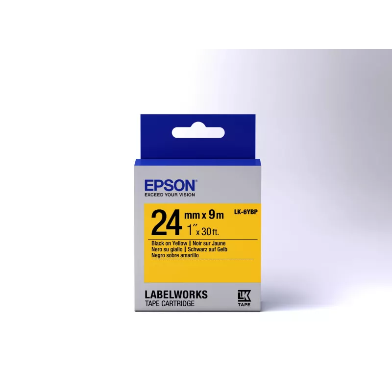Epson Label Cartridge Pastell LK-6YBP Schwarz/Gelb 24mm (9m)