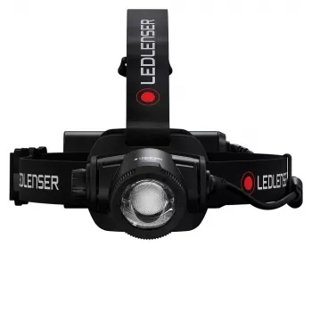 Stirnlampe Led Lenser H15R Core — Stirnband-LED-Taschenlampe, 2500 lm, 21700 Akku, IP67, 250 m Leuchtweite, 4 Leistungsstufen, Aluminium, schwarz