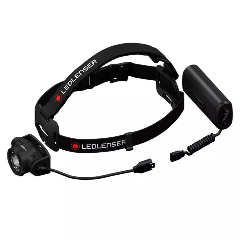 Stirnlampe Led Lenser H15R Core — Stirnband-LED-Taschenlampe, 2500 lm, 21700 Akku, IP67, 250 m Leuchtweite, 4 Leistungsstufen, Aluminium, schwarz