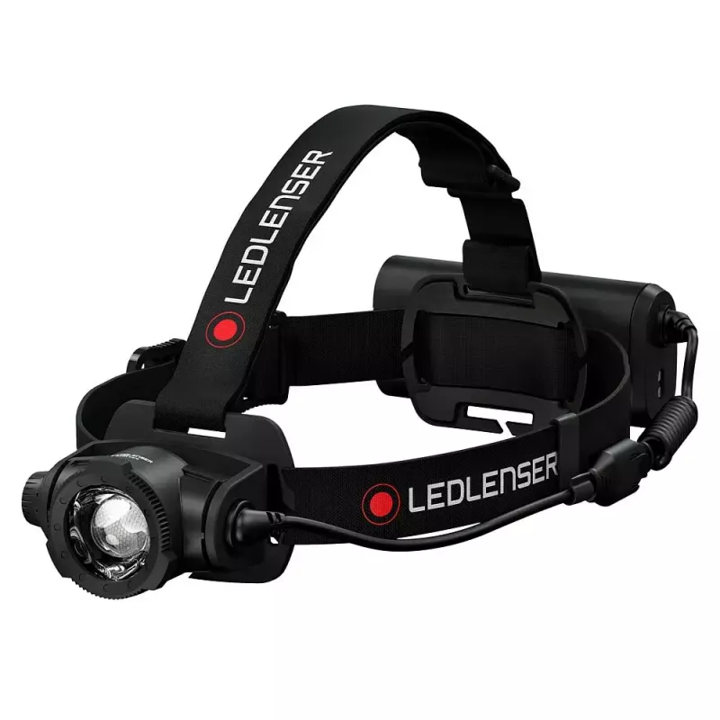 Stirnlampe Led Lenser H15R Core — Stirnband-LED-Taschenlampe, 2500 lm, 21700 Akku, IP67, 250 m Leuchtweite, 4 Leistungsstufen, Aluminium, schwarz